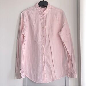 MASSIMO DUTTI Blush Pink Button Down 100% Cotton Long Sleeve Shirt